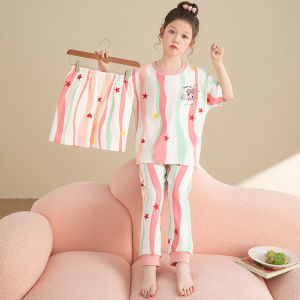 Bộ đồ ngủ bé gái MiiOW Cat People vải cotton tay ngắn phong cách ngọt ngào