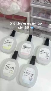 Xịt thơm quần áo Lovenose 100ml chiết xuất từ tinh dầu thiên nhiên thơm mát khửi mùi hôi và mang lại hương thơm lâu dài