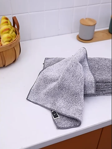5PCS Bamboo Charcoal fiber absorbent dish washing cloth kitchen cleaning scouring pad  Anti-grease rag Dishcloth Kitchen Towel Absorbent Non-stick Oil Home Cleaning Dish Cloth Household Goods