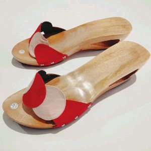kelom geulis wedges natural coin 5 cm / sandal kayu / sandal wanita wedges / sandal wedges / kelom geulis tasikmalaya