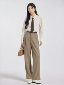 Professional High-Waisted Straight Leg Pants