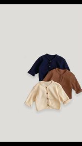 Canacana Baby Boy Girl Knitted Cardigan Sweater Kids Long Sleeve Jacket Budak Outerwear 1105