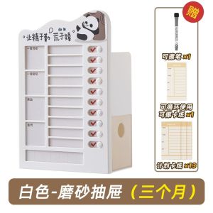 Upgraded Self-Discipline Punching Device Pen Holder Learning Plan Chart Childrens Growth Record Sheet Elementary School Time Management Tool