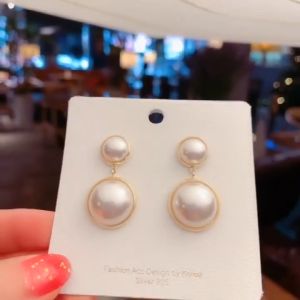 ANTING KOREA RETRO PEARL ANTING TITANIUM ANTI KARAT TUSUK GIWANG AKSESORIS FASHION WANITA ANT44