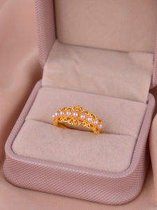 925 Sterling Silver Pearl Ring: A Women's Lace Design Closed Ring