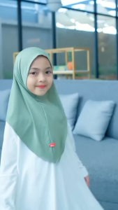 Shamira - Kerudung Instan Anak Haura Non Pet Model Pinguin Jersey Premium Usia 3-9th