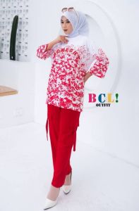 Setelan Kaos Wanita Merah Putih Oneset Wanita Kemerdekaan Setcel Kaos Combed Set Kaos Hut 17 Agustus Terbaru Kekinian