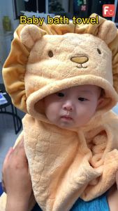 [24H Ship]Morandi Kid Hooded Bath Towel baby blanket Polyster Shower Towel