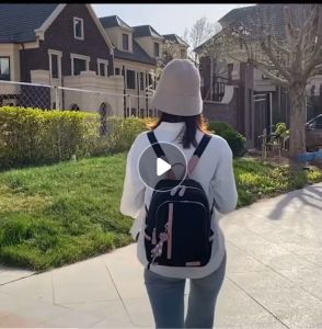 Tas Ransel Wanita Import Free Gantungan Kucing Lucu OS422022 Backpack - Anti Air