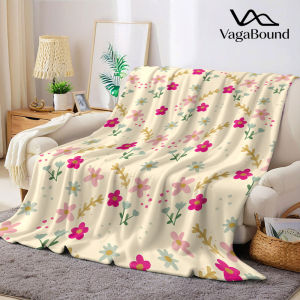 Soft Pastel Mixed Floral Flannel Blanket Warm Soft Halloween Christmas Decorative Couch Warm Cozy All-Season Gift