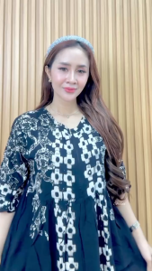 DASTER BATIK CAP ABSTRAK BAHAN RAYON TWILL CANDI MEKAR PREMIUM