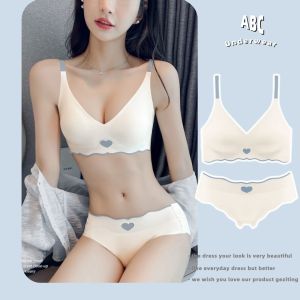 เซ็ตชุดชั้นในไร้ตะเข็บสไตล์ญี่ปุ่น ไม่มีห่วงเหล็ก และเสื้อชั้นในแบบดันทรง