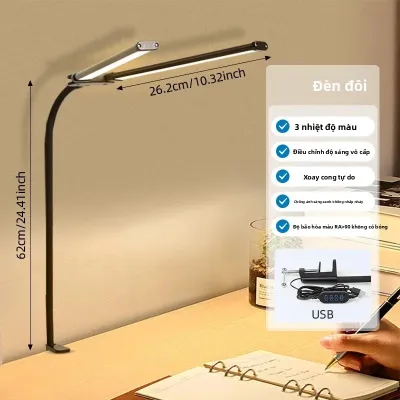 Đèn Bàn LED Có Khả Năng Điều Chỉnh Độ Sáng Vô Cấp 3 Tùy Chọn Màu Sắc Đèn Đọc Sách Linh Hoạt Có Thể Điều Chỉnh Chăm Sóc Mắt Cho Văn Phòng Tại Nhà