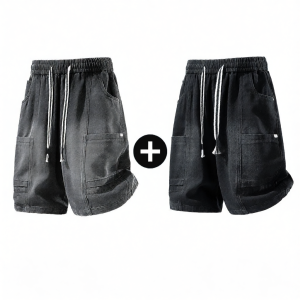 FINGERCROXX | Summer Lightweight Washed Loose Straight American Workwear Five-point Pants
