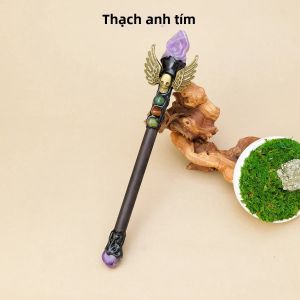 1PC Tự Nhiên Pha Lê Đèn Pin Đũa Phép DIY Handmade Halloween Cổ Tích Nhân Viên Trang Trí Phong Thủy Ngày Lễ Chống Đỡ