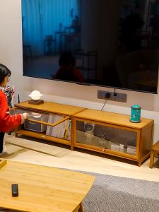 Bamboo TV Cabinet Rattan/Acrylic Door Storage Cabinet 60/80CM Stackable Bookcase 电视柜/书柜