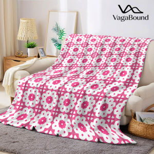 Pink Geometric Mandala Flannel Blanket Warm Soft Halloween Christmas Decorative Couch Warm Cozy All-Season Gift