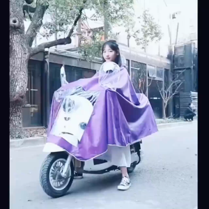 Áo mưa đôi đi xe phản quang có kính che mặt