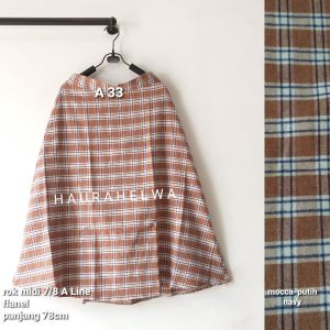 ROK MIDI FLANEL A LINE HAURAHELWA