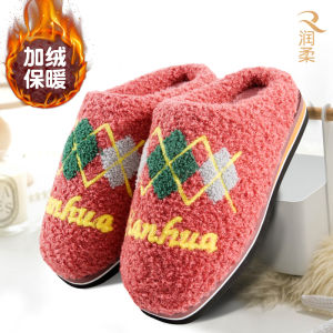 Dép Bông Teddy Thủ Công Dày Chống Trượt Ấm Áp Trong Nhà Mùa Thu Đông Dép Cotton Nam Nữ Thường Ngày Chống Trượt