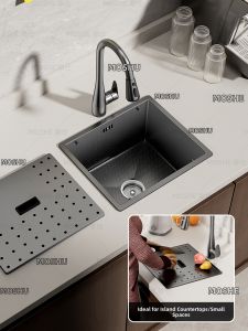 MOSHE | Reinforced Single Basin Textured 304 Stainless Steel Kitchen Sink
