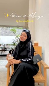 GAMIS WANITA DRESS HITAM LESTI SIMPEL JETBLACK SAUDI