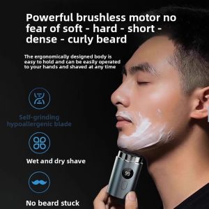 MONLEYTA | Portable Travel Electric Shaver German Precision 2025 New Model Mens Razor No Black Points Left Small Steel Cannon