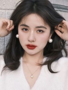 French Vintage Large Pearl Earrings Womens Gentle White No Piercing Ear Clip-On Fashion Jewelry Floral Pattern Korean Style