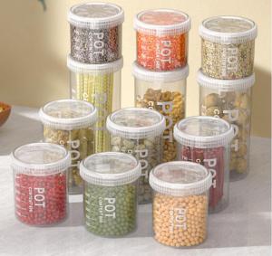 Clear Stackable Pantry Containers - Thickened Silicone Sealed Food Storage Bins for Rice/Beans/Flour Large Mouth Easy Access & Cleaning Multi-Size Kitchen Organization