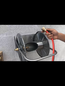 HANA Garden Hose Storage Rack Water Pipe Coiling Device Aluminum Alloy Stainless Steel Material for Car Wash And Flower Irrigation