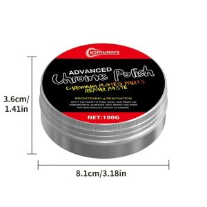 1pc 100g Car Chrome Restoration PastePolishing Repair Cream for Door Handles Window Chrome Trim Bright Strips and Car Emblems
