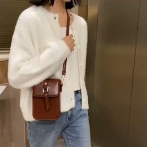 Túi Xách Nữ Đeo Chéo Túi Đựng Điện Thoại Túi da nhỏ nam nữ khoá nam châm phong cách retro M316