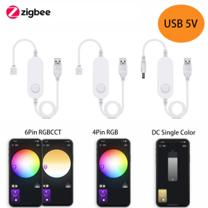 DC 5V 12V Smart Zigbee RGB RGBW Led Controller Tuya Wifi Controller Dimmer For Led Strip Light Alexa Google Assistant Smartthing