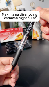 12Pcs/Box 0.5mm Press Retractable Pen Black Red Student Examination Carbon  Signature School office