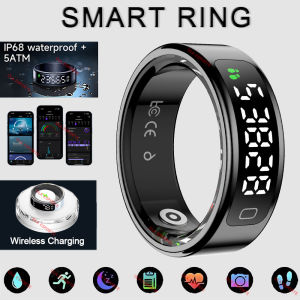 Smart Ring Multi-sports Modes Pedometer Fitness Tracker Health Monitor IP68 Waterproof Military Grade LCD Screen Smart Ring 2025