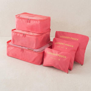 Portable 6 Piece Travel Storage Bags Set Clothes Organizer Luggage Pouch Suitcase Closet Drawer Organizer