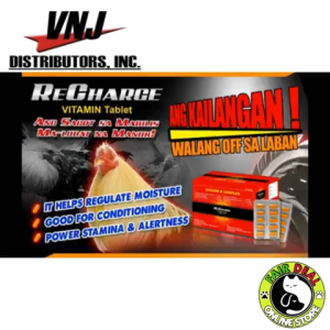 RECHARGE -10 Tablets (RETAIL) Vitamin B Complex Tablet for Gamefowl Energy Booster  Poultry Supplement