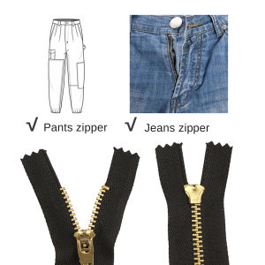 MaxPlus Rugged Metal Zipper Teeth Length 4" 5" 6" 7" Invisible Zipper for Jeans/Skirts