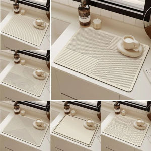 Kitchen Countertop Absorbent Pad Mat Draining Coffee Dish Drying Mat Anti-slip Quick Dry Tableware Mat Home Decoration