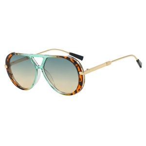 JN IMPRESSION Retro Large Double-beam Toad Shaped Frame Sunglasses Fashion Ins Internet Celebrity Anti-ultraviolet Sunglasses