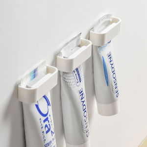 Bathroom Plastic Wall Storage Toothpaste Clip Face Wash Holder No Drilling Required Toilet Organizer Japanese Style Pure Color