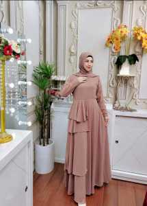 Gamis Wanita Terbaru Jubaida Series Set Pasmina Payet Mutiara Aplikasi Renda Swaroski