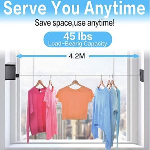 COD Jemuran Baju Bahan Stainless Portable Indoor Outdoor Retractable Tali Clothesline Wall Mounted Rope 20KG Jemuran Baju Portable Indoor Outdoor Retractable Tali Clothesline Bahan Stainless