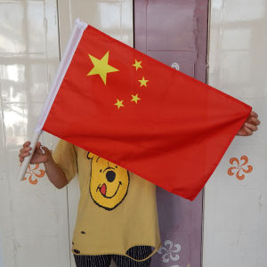 Flag Five-Star Performance Red Flag with Pole Kids Dance Props Kindergarten Hand-Held Waving Flag Small Red Flag Command