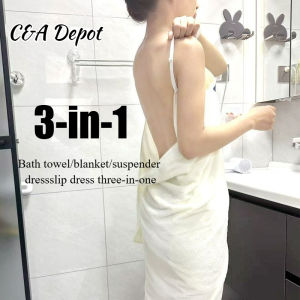 3-In-1 bath towel wearable tuala mandi dewasa towel bath Coral fleece material Minimalist bathrobeBath towel/blanket/suspender dressslip dress 3-in-1Bathroom AccessoriesSuitable for home and travel use