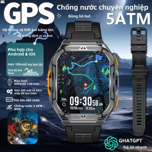 Đồng Hồ Thông Minh Thể Thao GPS Kép Tần Số 2025 Tích Hợp La Bàn Đo Độ Cao Áp Suất Không Khí Chống Nước 5ATM Đo Nhịp Tim Khung Kim Loại Nguyên Khối Để Theo Dõi Sức Khỏe