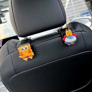 Cute Car Seat Back Hooks Vehicle Interior Storage Solutions Rotatable PVC Material for Front And Rear Seat Baggages And Accessories