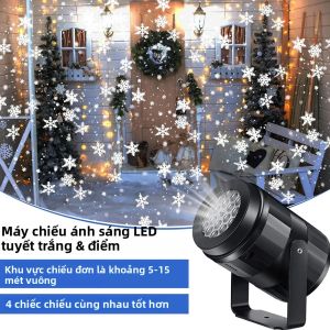 Đèn LED USB Máy Chiếu Bông Tuyết Ngày Lễ Đèn Giáng Sinh Ngoài Trời Đèn Tuyết Đèn Cho Tiệc Năm Mới 12V USB Máy Chiếu Bông Tuyết