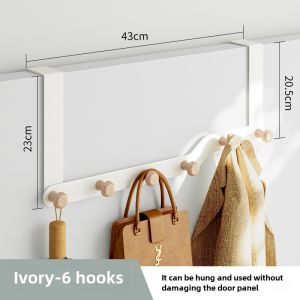 Long Door Hook Iron Storage Rack Bag Hanger Clothes Hook Door Back Hanging Shelf Bedroom No Drilling Needed Bag Organizer