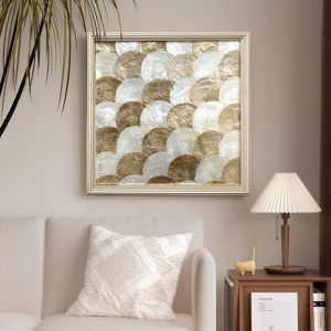 Handmade Shell Decorative Sculpture Modern Luxury Sensation Living Room Wall Art American Style Entrance Decorative Painting